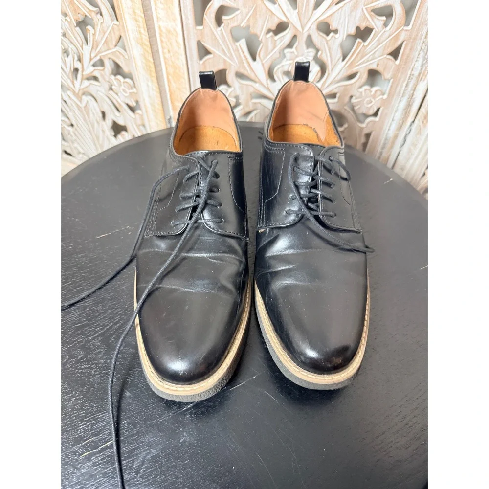 Deer Stags Highland Mens Black Simulated Leather Memory Foam Oxford Shoes 10.5 M